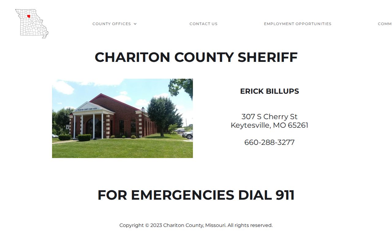 Official Chariton County Sheriff contact page