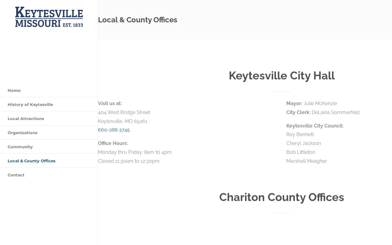 Keytesville county offices source for Chariton County arrest record contacts