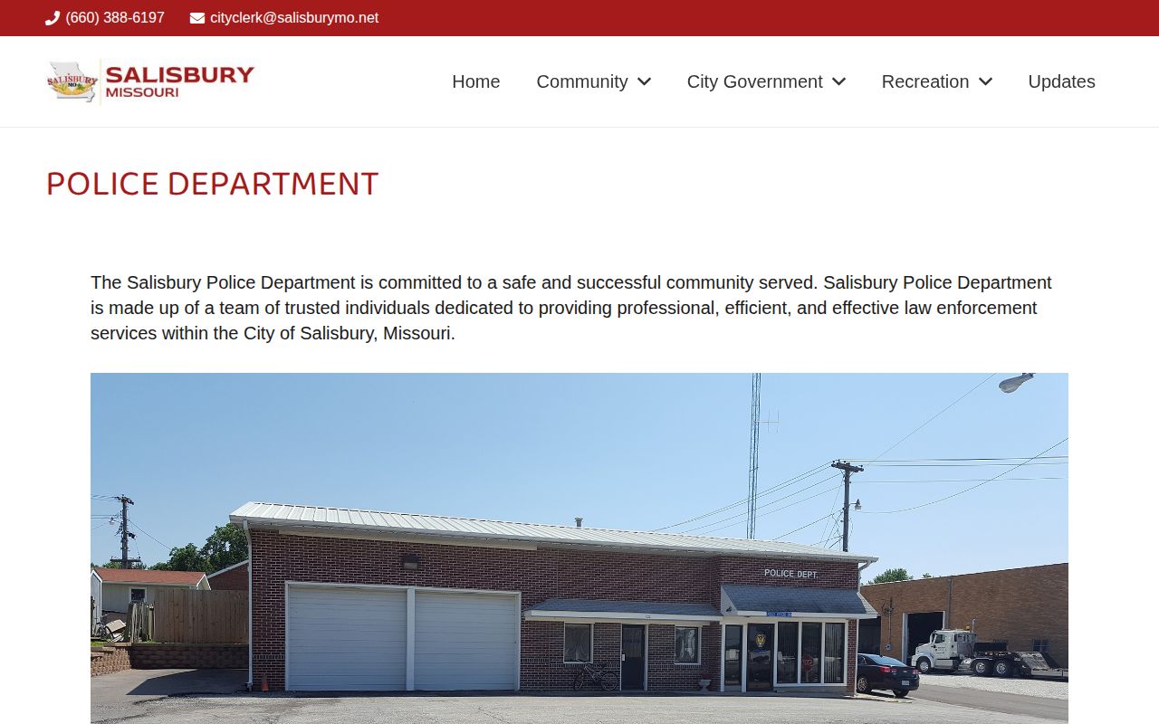 Salisbury Police Department source for recent arrest records in Chariton County